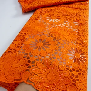 Renda de tule azul 2024 2.5 jardas mais recente renda de malha francesa africana com lantejoulas tecido de renda de seda de leite nigeriano para costura partyty3203 8 principais vendas tecido seda cetim - №5