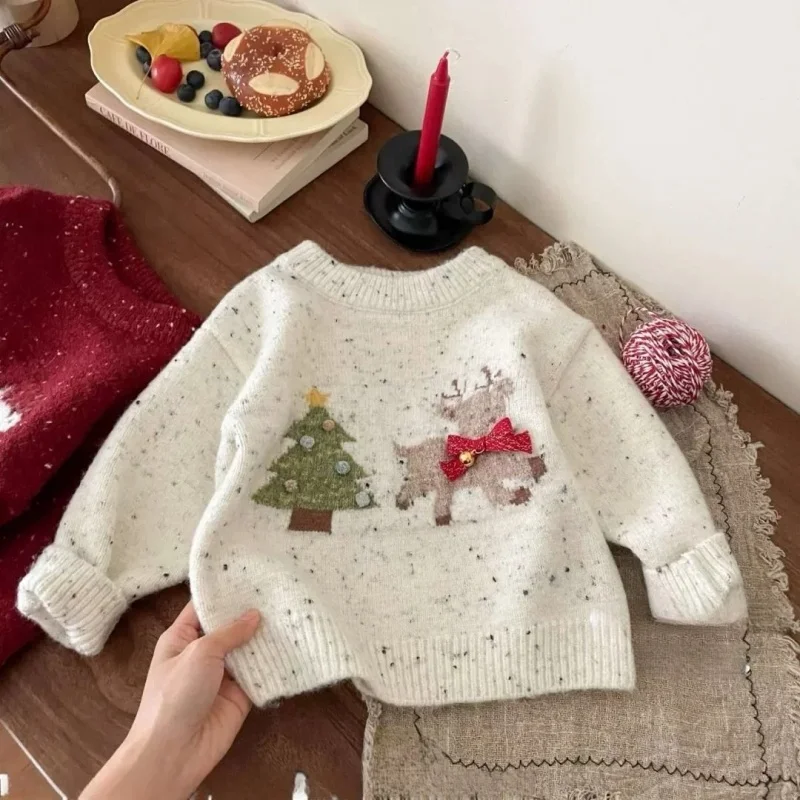 

Boys Woolen Sweater Crochet Cotton Windbreak 2025 Dazzling Warm Thicken Autumn Winter Pullover Plus Size Children's Clothing