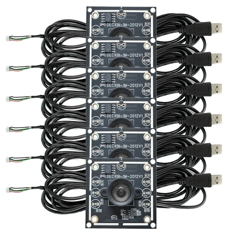 Y43A-6Pcs 100 Degree Camera Module 1MP OV9732 1280X720 USB Free Driver Manual Focus, With 2 Meter Cable For Winxp/7/8/10