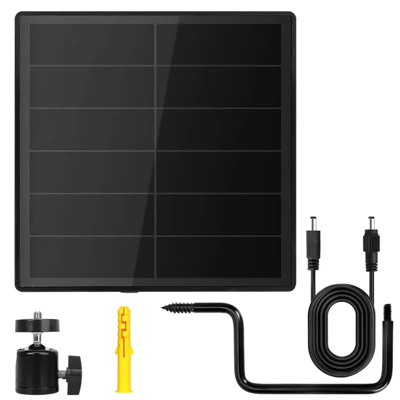 

【A17Z】Солнечная панель D5 5W для камеры видеонаблюдения и дверного звонка, водонепроницаемая IP66, с портом DC 5.5X2.1