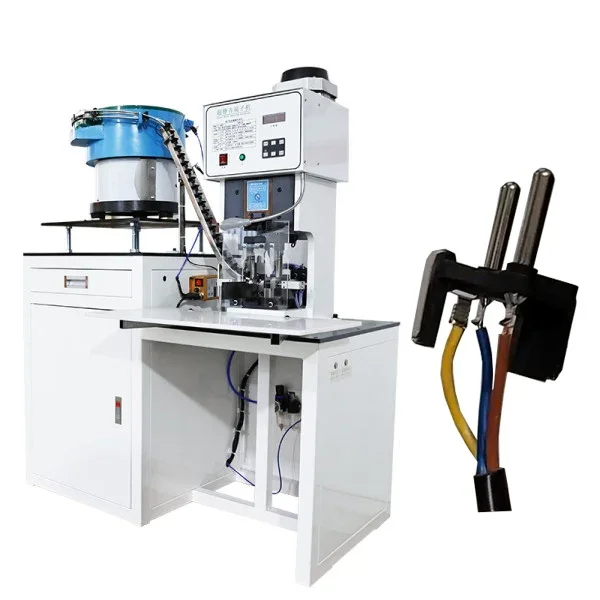Type C European France 2-pin with Earthing 16A Electrical Adapter Plug Crimping Machine with Automatic Vibratory Bowl Feeder
