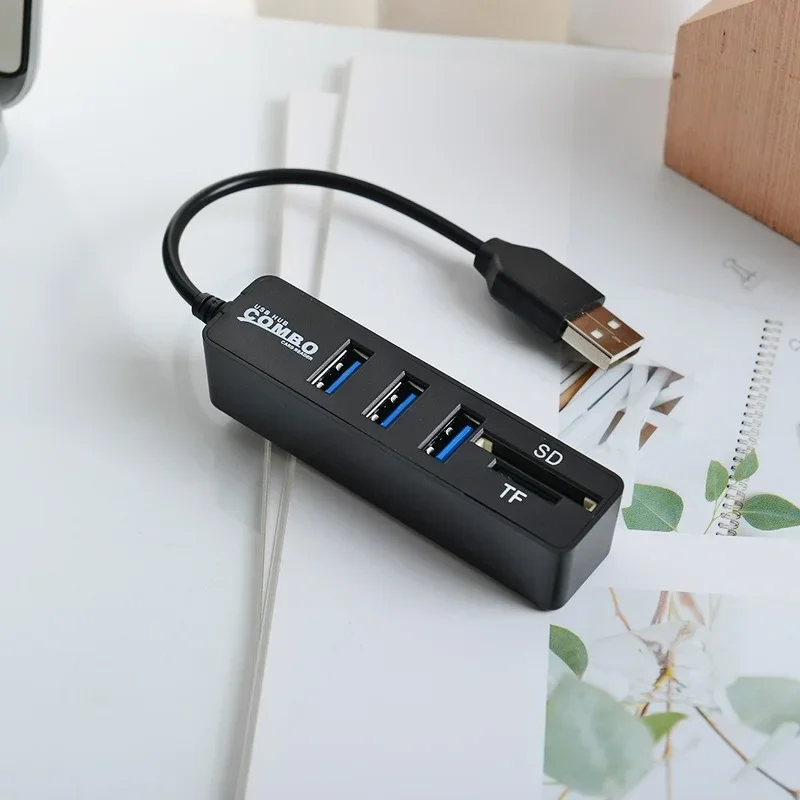 Miniaturowy Hub USB 3.0 Multi USB 3.0 Hub rozdzielacz USB 3 Port koncentratora z TF czytnik kart SD 6 Port 2.0 Adapter Hab dla akcesoria PC nowy