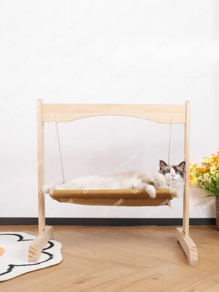 Cat Hammock Swing Window Hanging Nest Summer Hanging Cat Bed Hanging Bedside Folding Solid Wood Cat Nest Cat Hammock