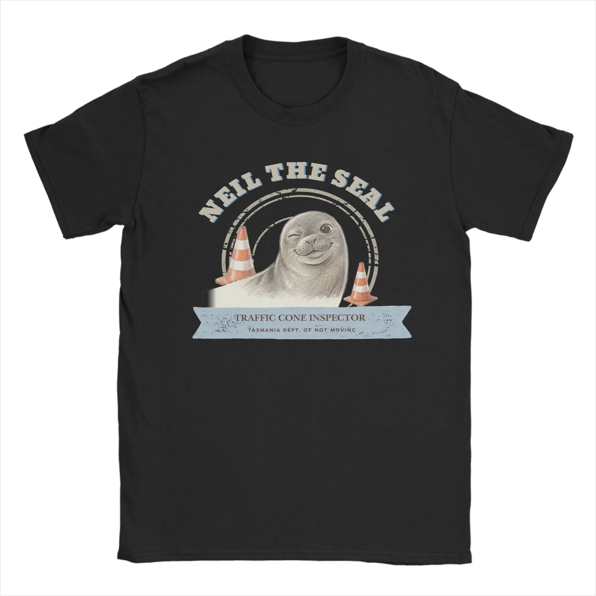 Men's T-Shirts  Neil the Seal Novelty Cotton Tees Short Sleeve  T Shirts Round Collar Tops Plus Size