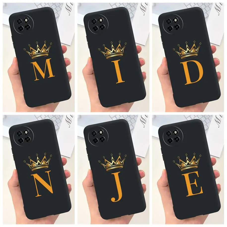 For ITEL S23 Case S665L Back Cover Cute Letters Crown Black Silicone Funda Soft Slim TPU Protective Cover For ITELS23 S 23 Coque