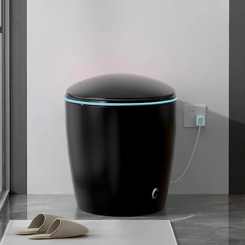 Modern Smart Toilet with Bidet Heated Seat, Auto Flush,Varied Cleaning Mode,Foot Sensor,Night Light,Auto Open & Soft Close Seat