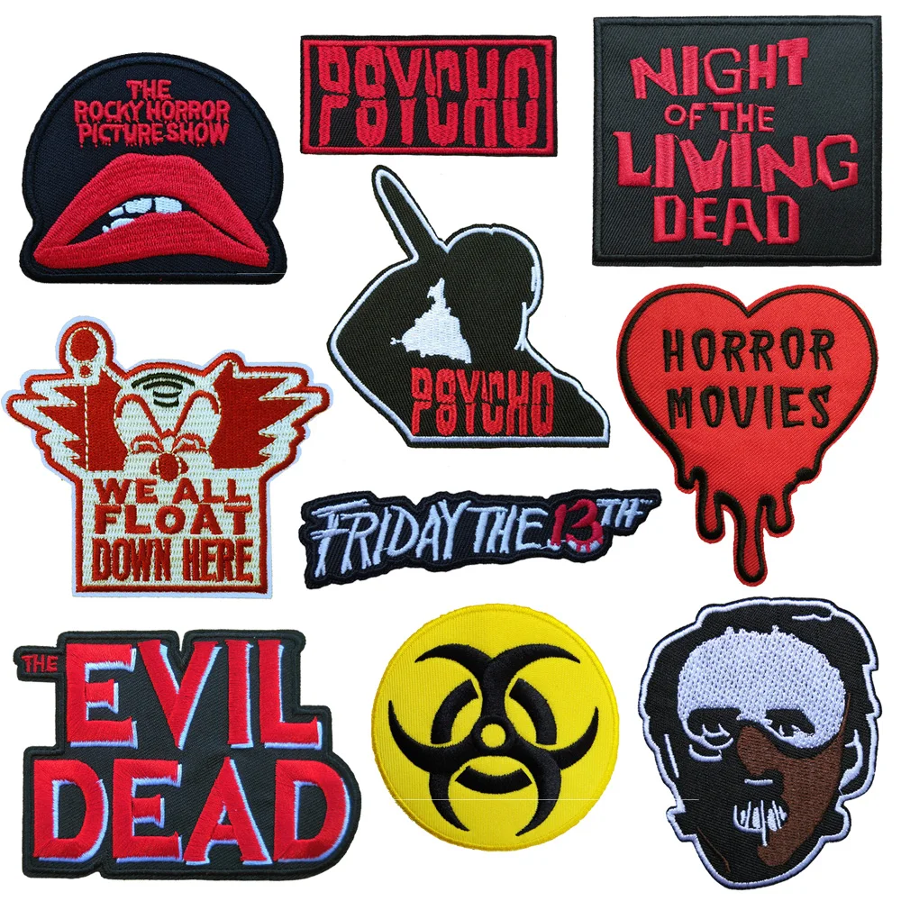 Biohazard Symbol Horror Movie Embroidery Iron On Patch Psycho Clown Clothing Accessories Halloween DIY