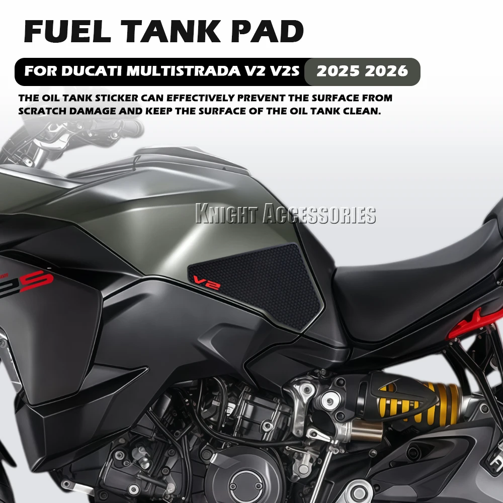 For Ducati Multistrada V2 V2S 2025 2026 Motorcycle Anti-slip Tank Pad Sticker Knee Grip Protection Decal Accessories Waterproof