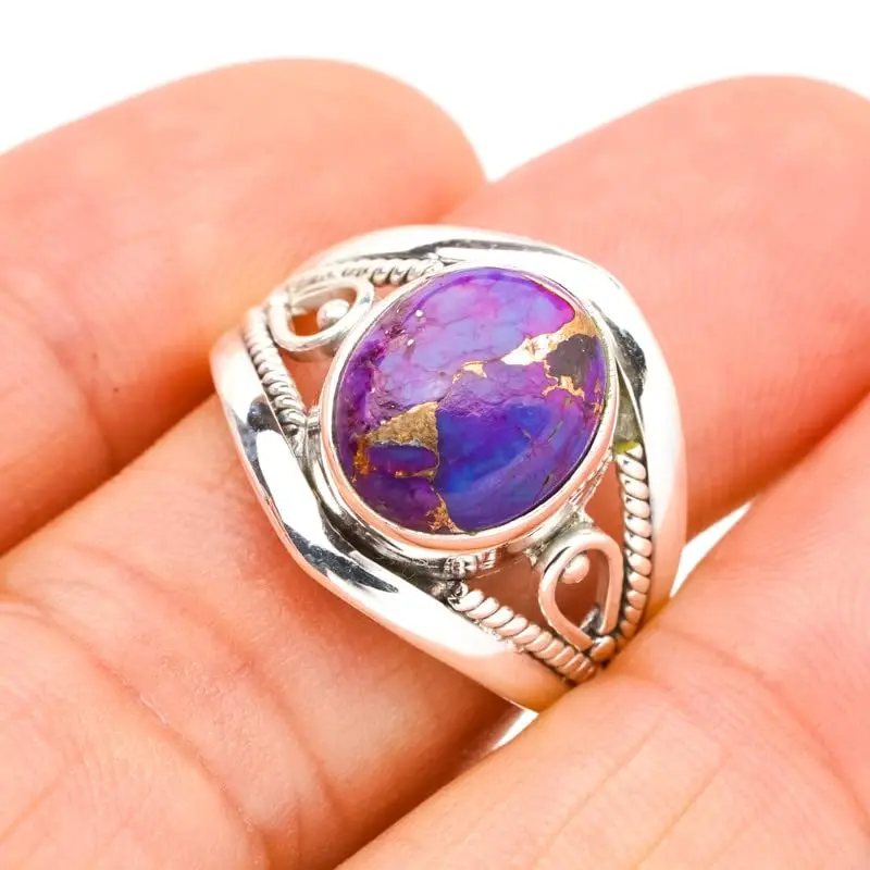

StarGems® Natural Copper Turquoise Handmade 925 Sterling Silver Ring 9 E9133