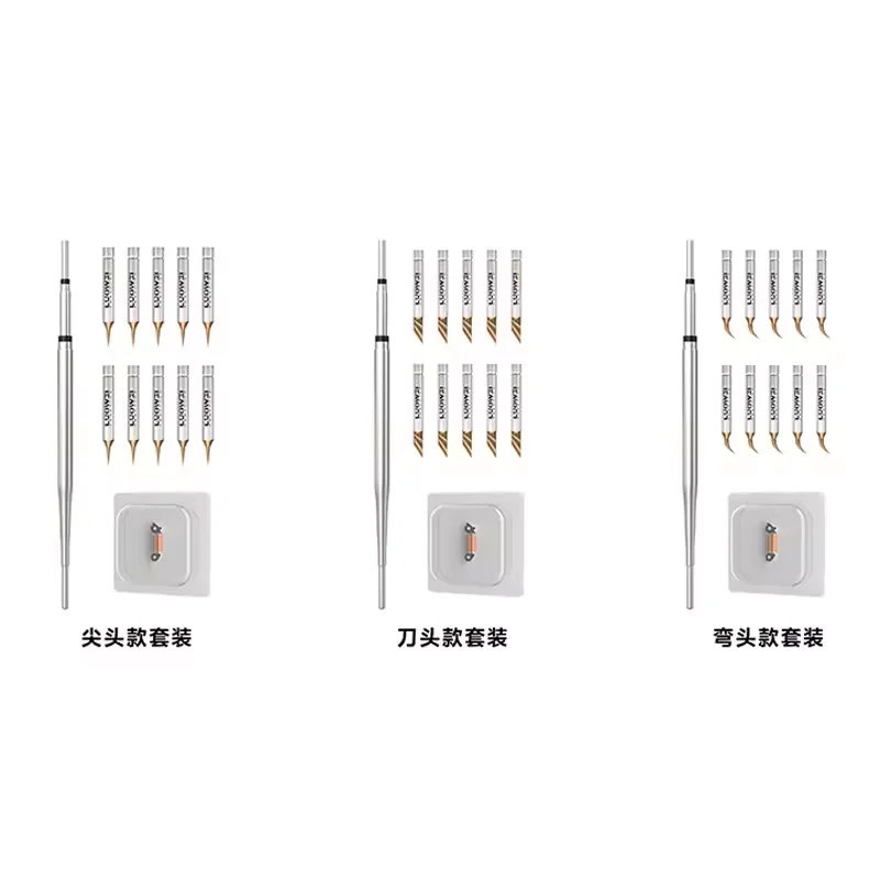  10PCS LUOWEI LW-C210  Fly Wire Soldering Tip Kit 0.1mm Replaceable Bent Pointed Knife Tips for Phone PCB Repair Tool