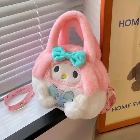 Sanrio Hello Kitty Tote Crossbody Bag Cute Anime Kawaii Kulomi Autumn Winter Plush Storage Decoration Bag Girls Holiday Gifts