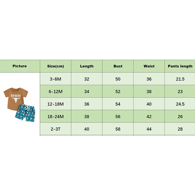 Kids Baby Boy Western Clothes Outfits Summer Short Sleeve Howdy Print Shirt T-Shirts with Cow Pattern Short 2Pcs Toddlers Sets