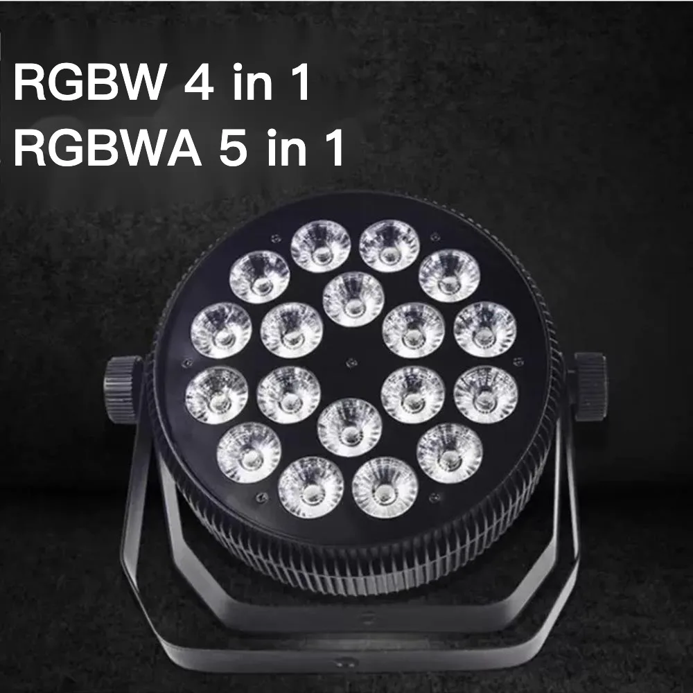 

Литой алюминиевый светодиодный PAR Light 18x10 Вт RGBW 4в1 Эффект сценического освещения DMX-проектор RGBWA 5в1 Uplighting для свадебного кинотеатра