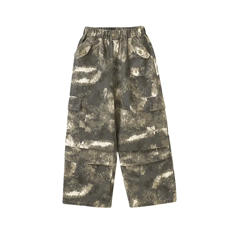 Costume de danse Hip Hop pour filles, haut imprimé, pantalon Cargo de Camouflage pour garçons, vêtements de spectacle de rue Jazz