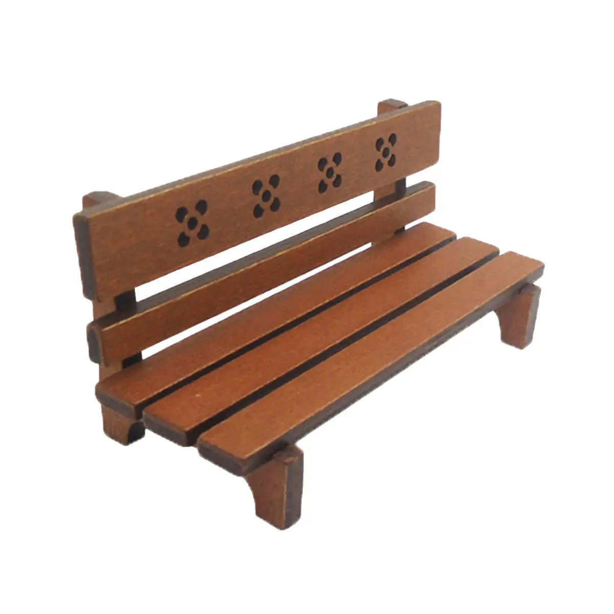 

Brown Mini Wooden Park Bench for Mini House Furniture Decor Small Scale Garden Bench for Living Room Yard Miniature Setup