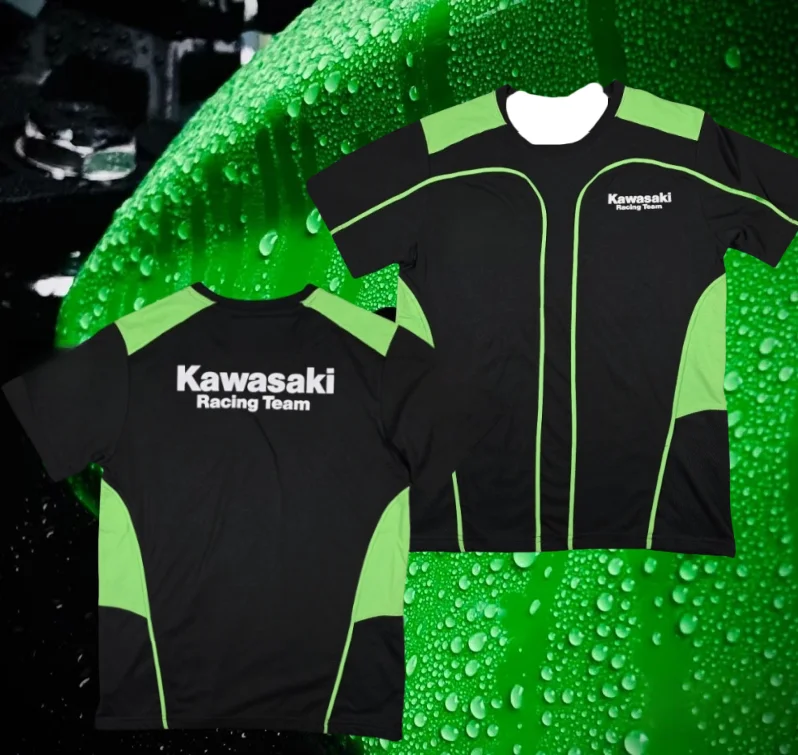 

2025 New Summer Kawasaki Racing Suit Men's 3D Printed T-shirt Motorcycle Riding KID Adult Quick Drying Training Short Sleeve Top
