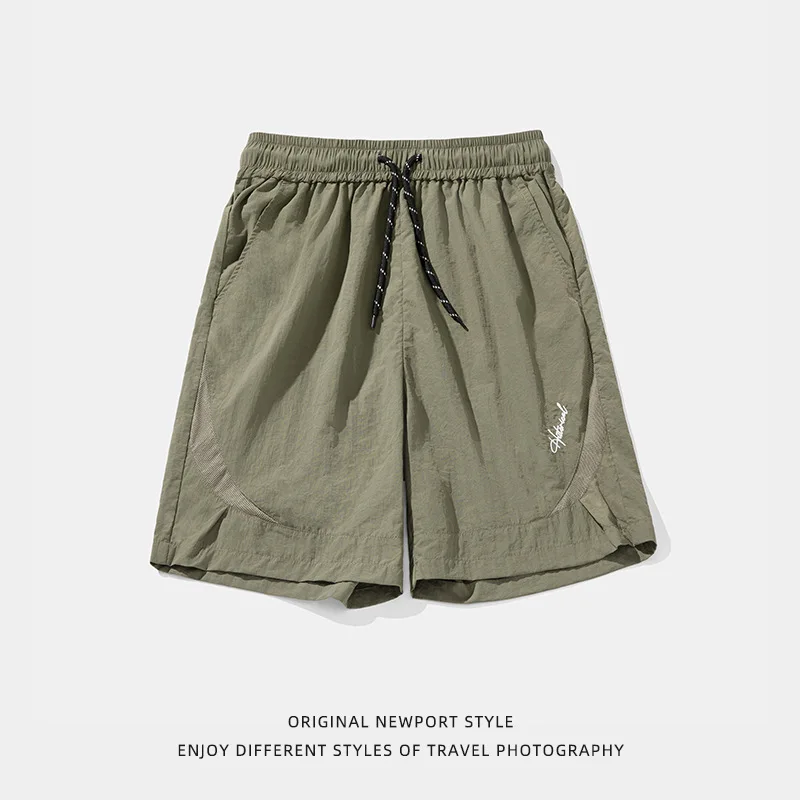 

2026 Summer Men's Mesh Breathable Shorts Embroidery Casual Short Pants Lightweight Baggy Sportswear For Outdoor Baggy Shorts