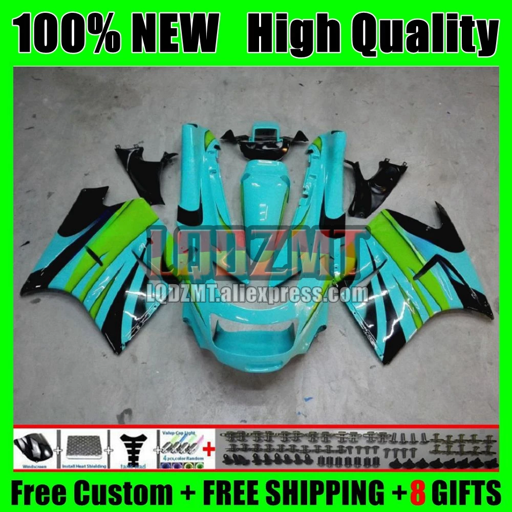 ZZR1100 For KAWASAKI NINJA ZX-11R ZX11R 93 94 95 96 65No.55 Cyan green ZX11 ZZR 1100 ZX 11R 1997 1998 1999 2000 2001 Fairings