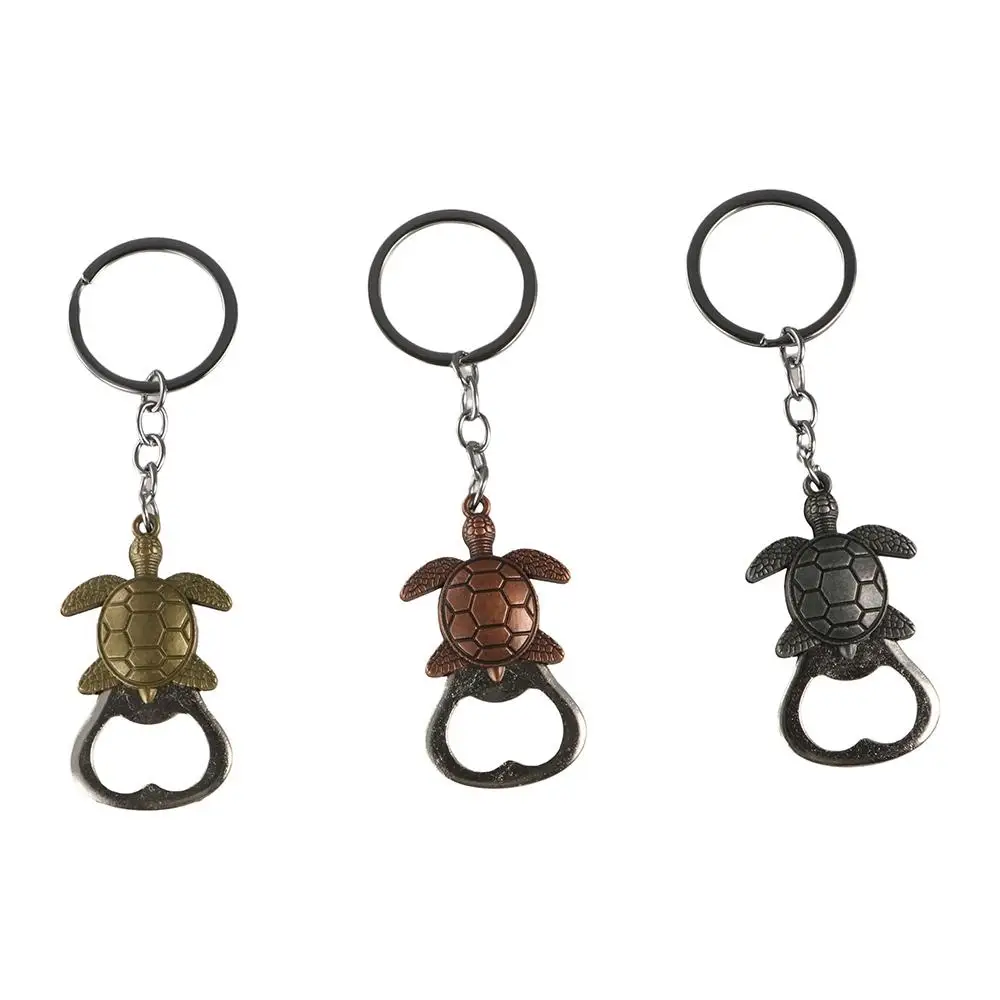 Frog Wolf Turtle Bottle Opener Hanging Pendant Bronze Color Metal Lion Keyring Metal Key Holder Beer Opener Keychain