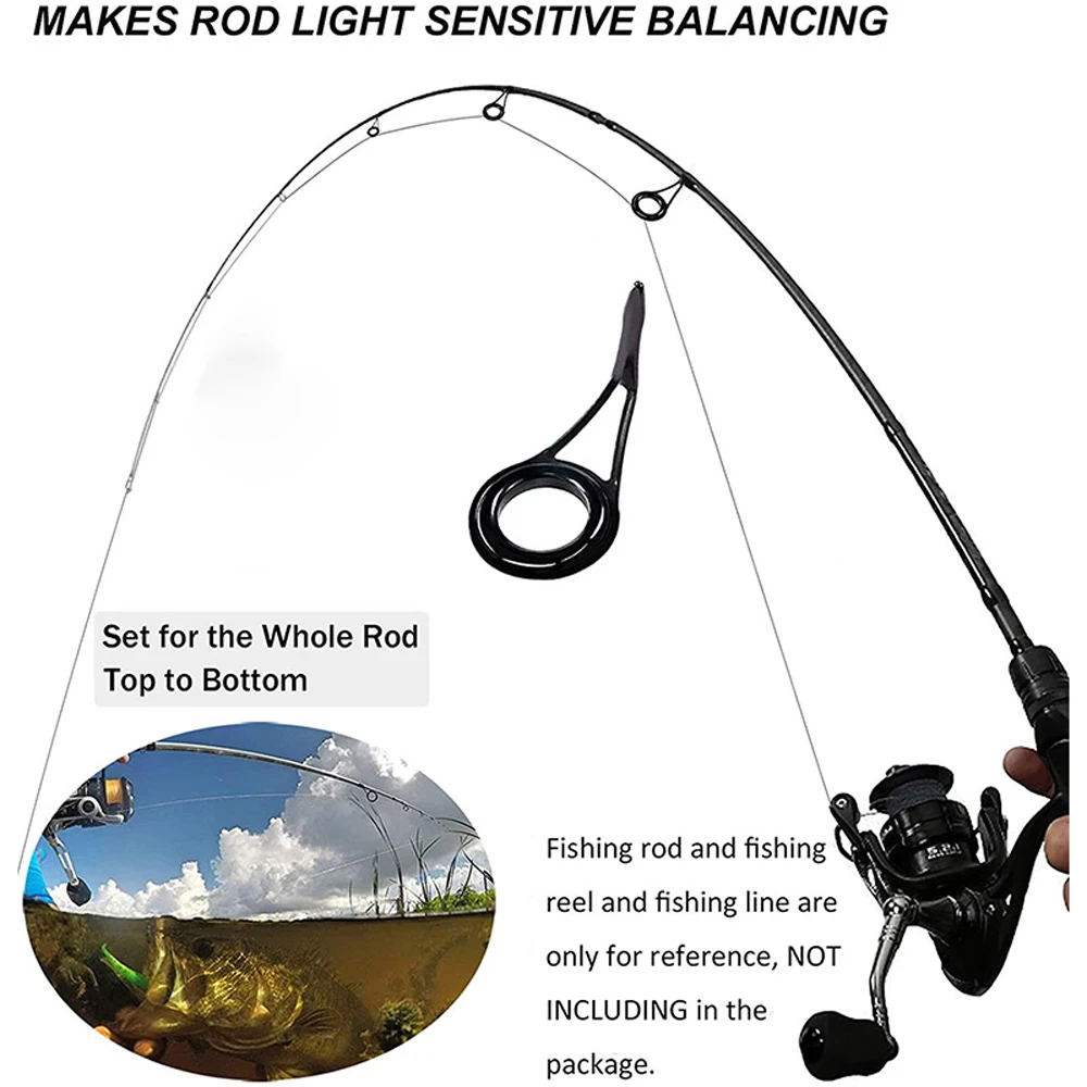 8 Size Stainless Steel Repair Kit Set Wire Loop Fishing Pole Circle Ring Fishing Rod Guide Tip Eye Guide