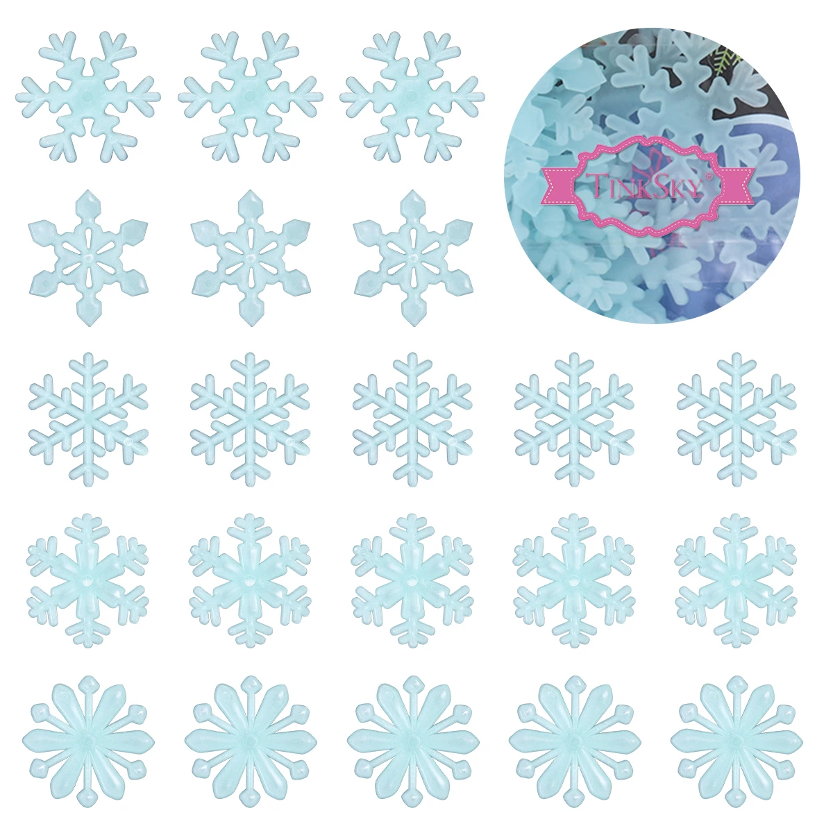 

50Pcs 3D Snowflake Wall Stickers Glowing Night Light Effect Decals for Ceiling Walls Glass Panels Sleep Time Atmosphere