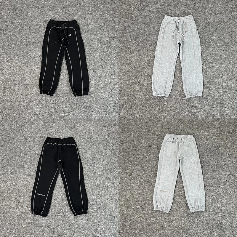 

Kroen Round Neck Hoodie Set Fleece Lined Couple Same Style High-Street Trend Hip Hop Rap Hoodie Pants Matching Set