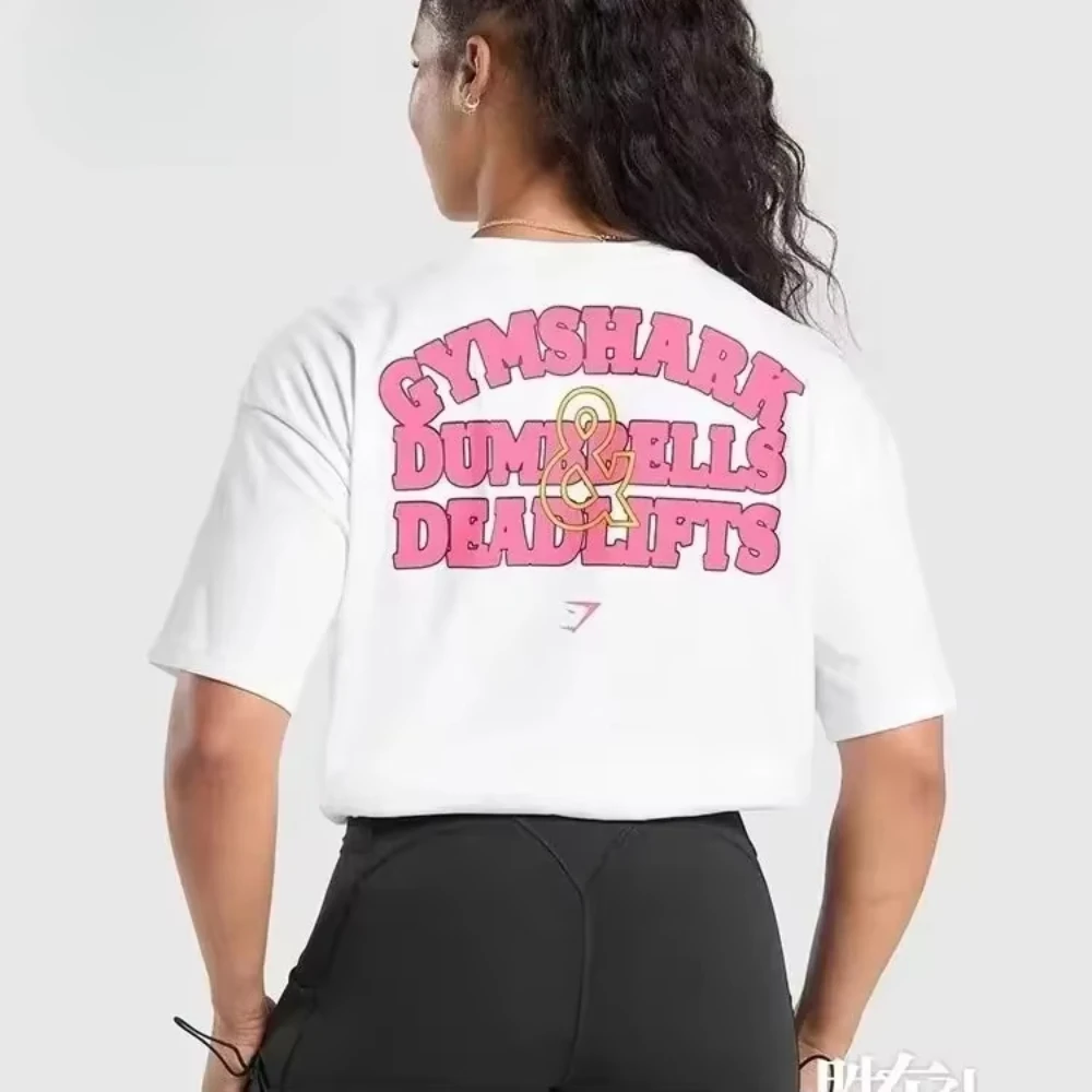 

2025 summer fashion new women's fitness short-sleeved T-shirt and loose cotton short-sleeved top are simple and of high quality