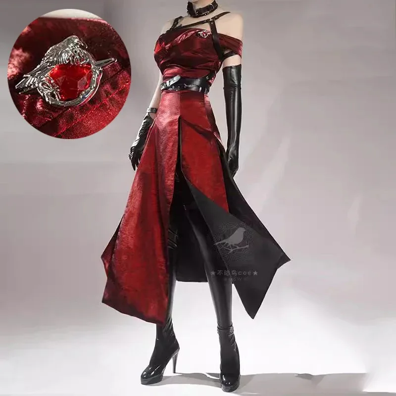 Disfraz de héroes Love and Deepspace, vestido rojo, uniforme de velo encantador, Sylus, implacable para mujeres y niñas, fiesta de Halloween