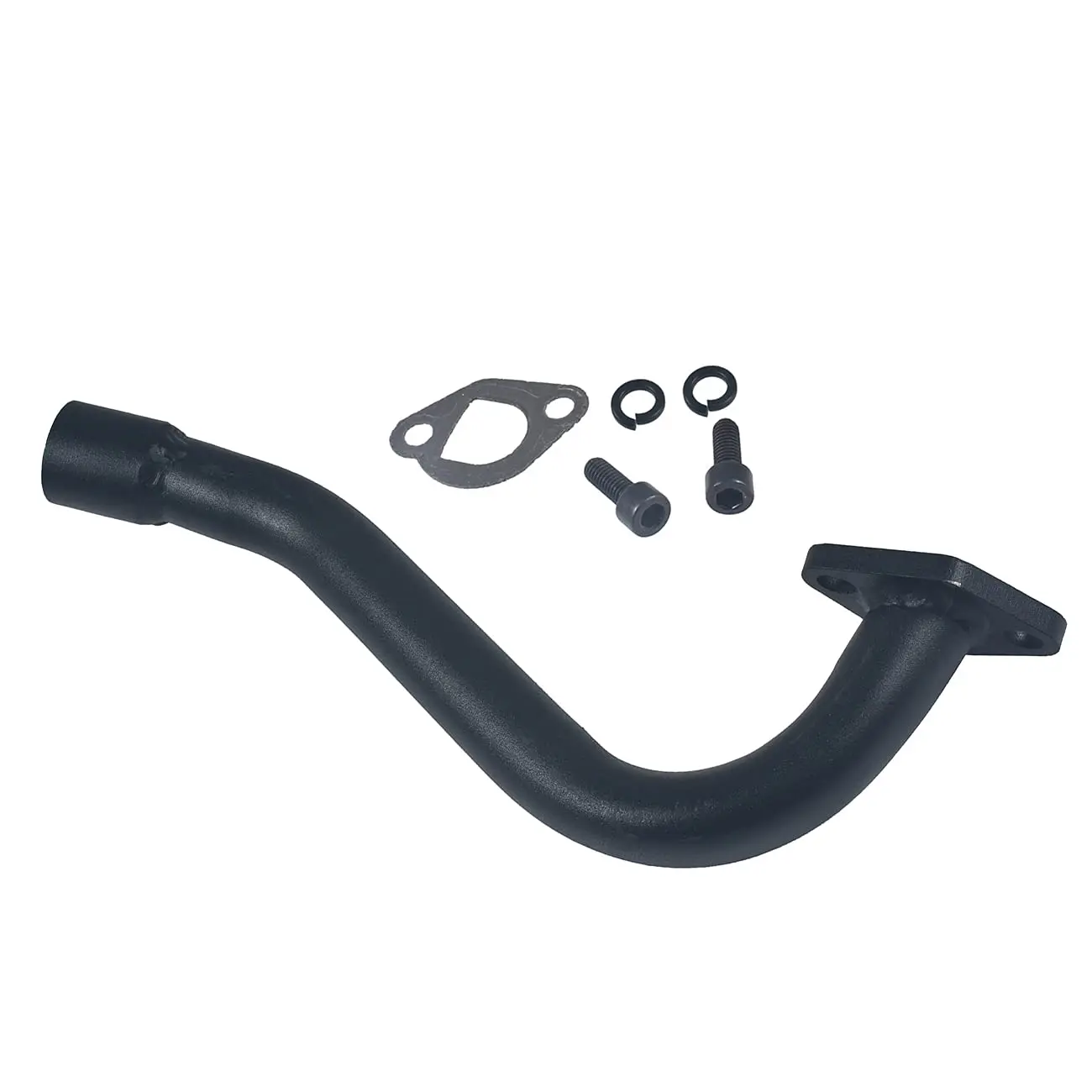 

Black Exhaust Header Pipe With Gasket And Fasteners For 212cc Engine