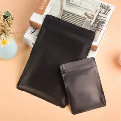 100PCS Matte Black Aluminum Foil Ziplock Packaging Bag Resealable Snack Coffee Sugar Beaf Biscuit Candy Tea Gift Storage Pouches