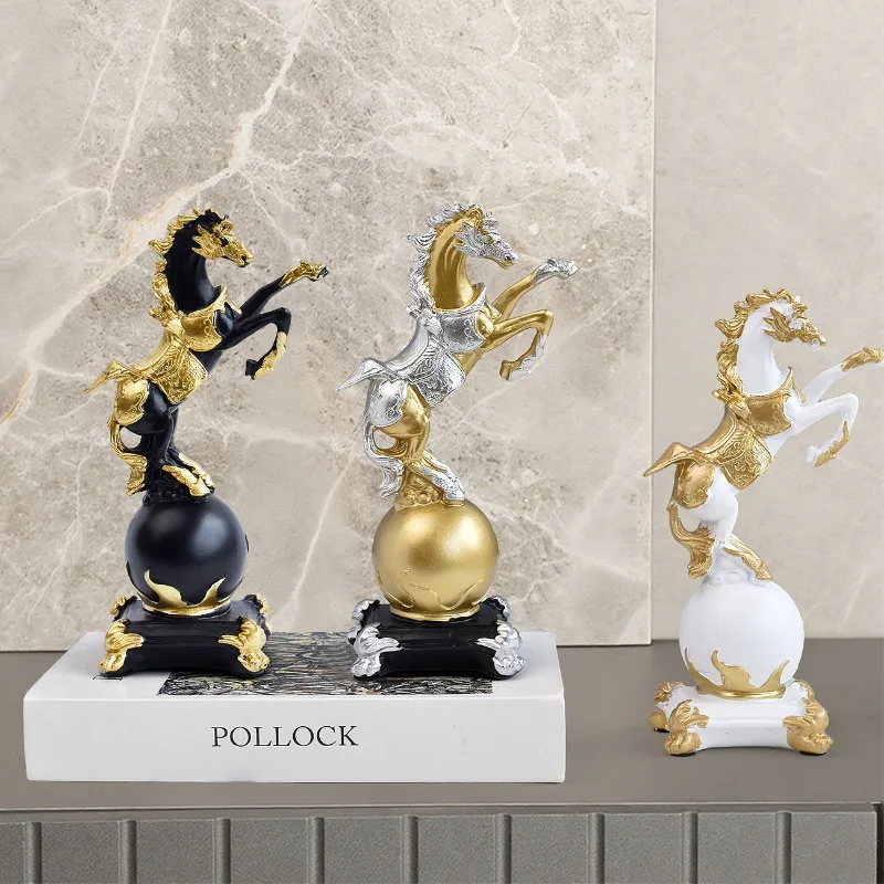 

New Horse Statue Model, Leaping Horse Statue, Living Room, Cabinet, Office Desktop Decoration Animal Statue, 2026
