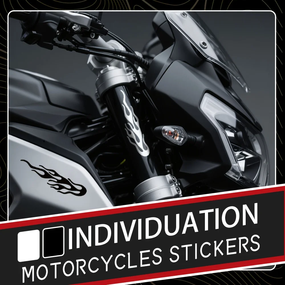 قطعتان من الملصقات العاكسة للهب الملونة، رائعة للدراجات النارية والسيارات والدراجة والخوذة وديكور صندوق الأدوات