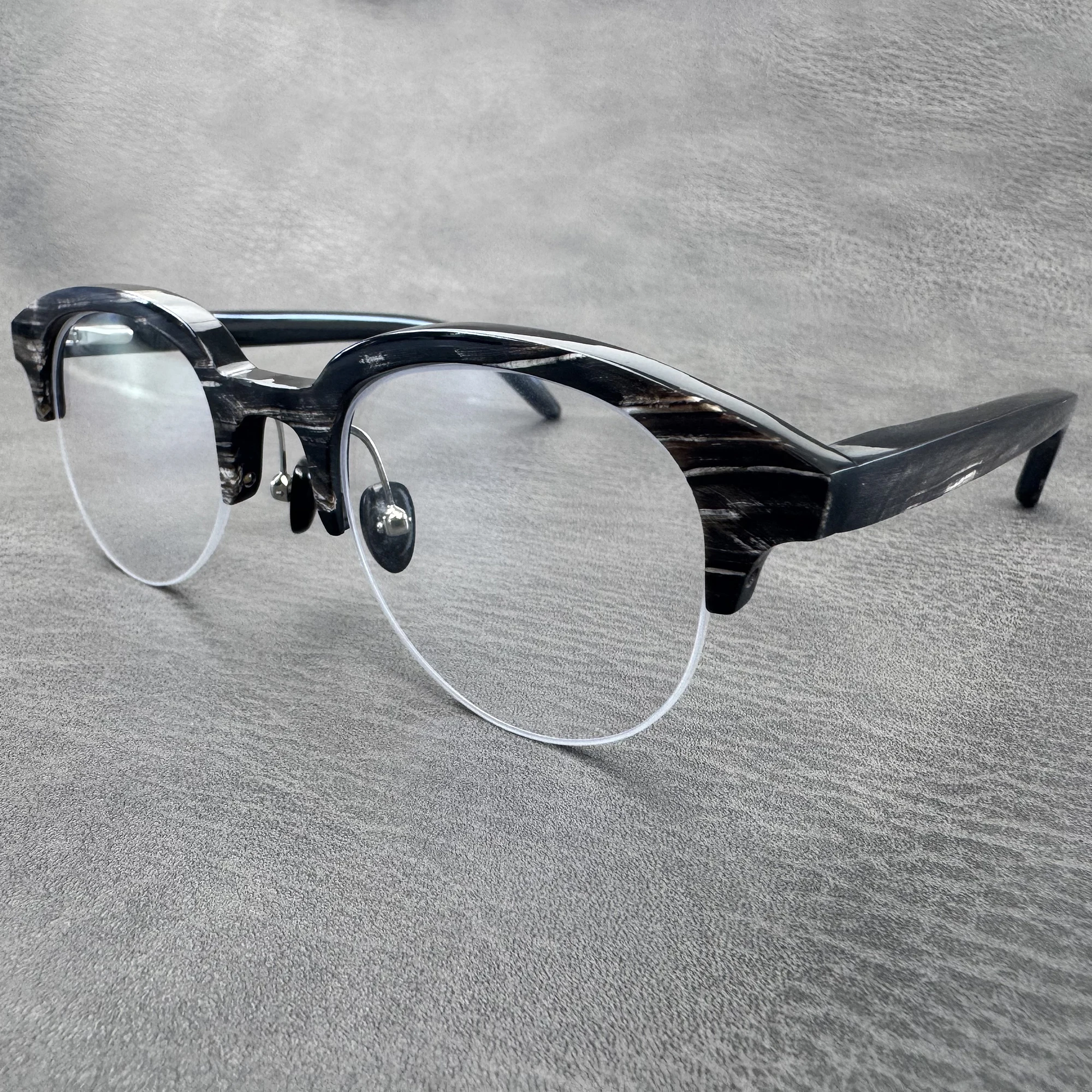 Eyeglass Frames Unique Vintage Natural Pattern Stripes Handmade Buffalo Horn Prescription Eyeglasses Optical Men's Glasses Frame - view 6