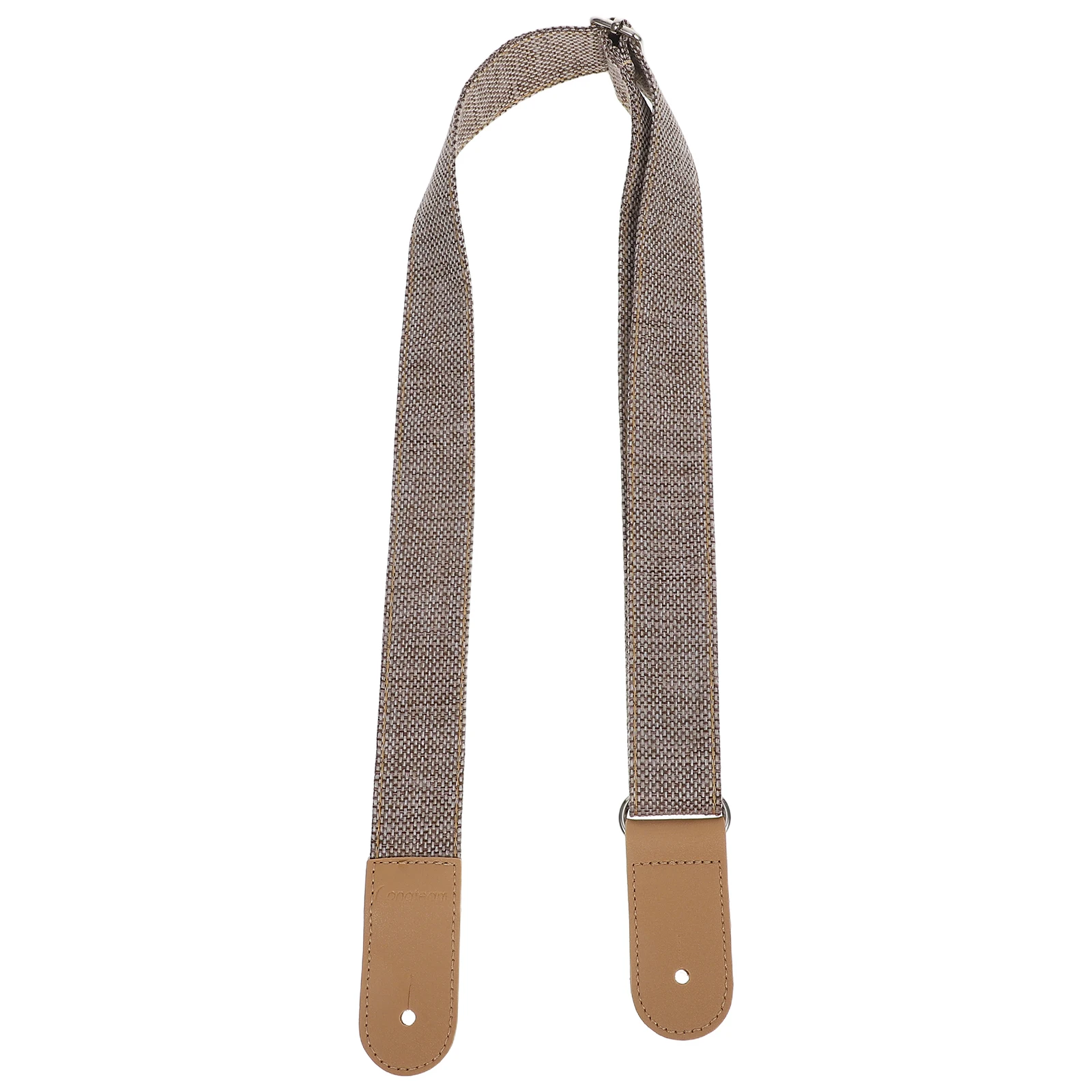 

Durable Ukulele Strap Light Grey Cotton Linen Ends Metal Buckle Adjustable Length Perfect Size Guitar Strap