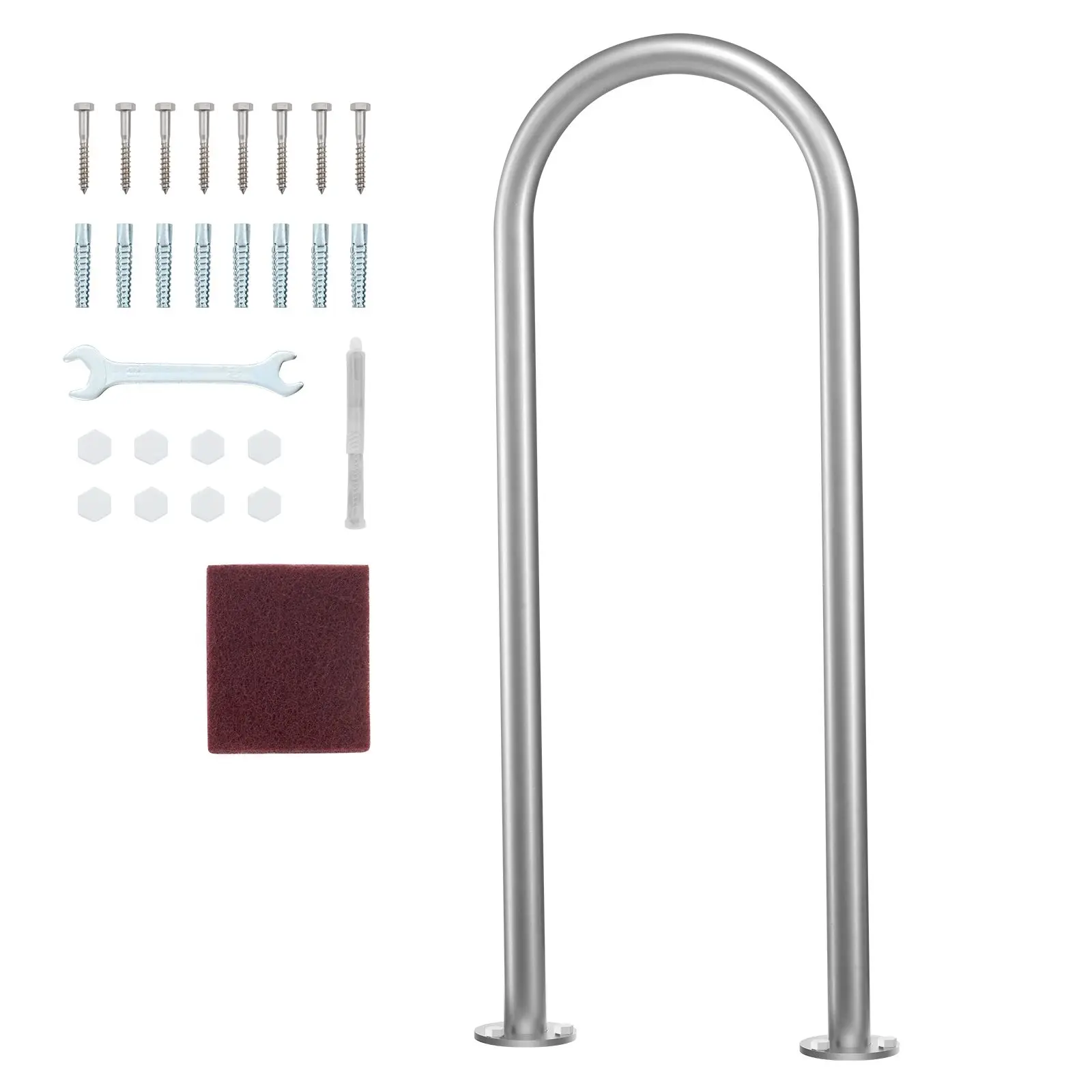 Pool Handrail,36 x 13 inch Pool Railing, Aluminum with Base Plate for Indoor/Outdoor Pools, Humanized Swimming Pool Safety Raili