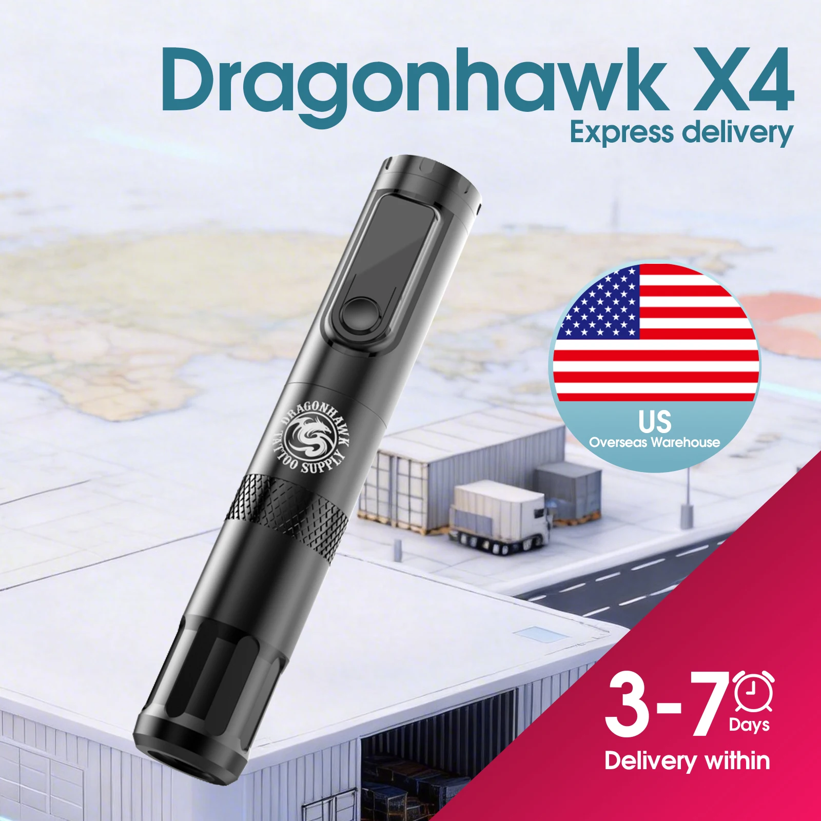 

Dragonhawk X4 Wireless Tattoo Machine Pen Kit 3.5mm Stroke 1800mAh Battery with Tattoo Cartridges Needles Permanent Makeup Gun