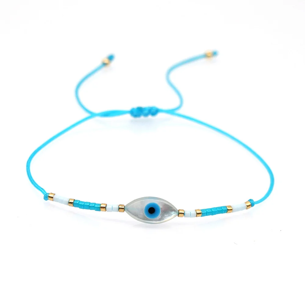 KKBEAD Shell Evil Eye Bracelet Jewelry for Women Miyuki Seed Beads Dainty Simple Bracelets  Pulseras Mujer Moda Jewellery