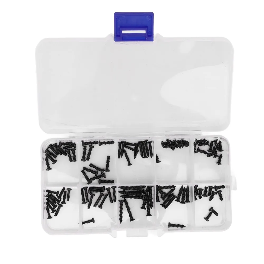 100Pcs/Set Stainless Steel RC Car Screws Set Screws Assortment Kit for MJX 16208/16207/16210 1/16 Brushless RC Car