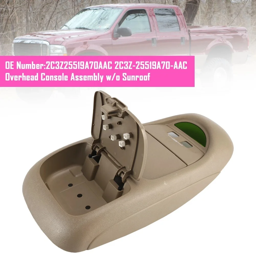 Car Overhead Console Assembly W/o Sunroof Tan For Ford F250 Super Duty 2002-2004 Replacement Car Accessories