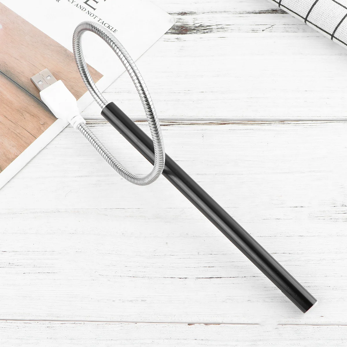 Lampada da notte alimentata tramite USB a 10 LED Lampada da scrivania a collo di cigno regolabile nera per PC portatile Luce USB a lunga durata