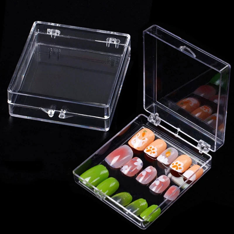 Artificial Press On Storage Box,Empty Clear Tips Display Storage Box for False Nails Art Tools