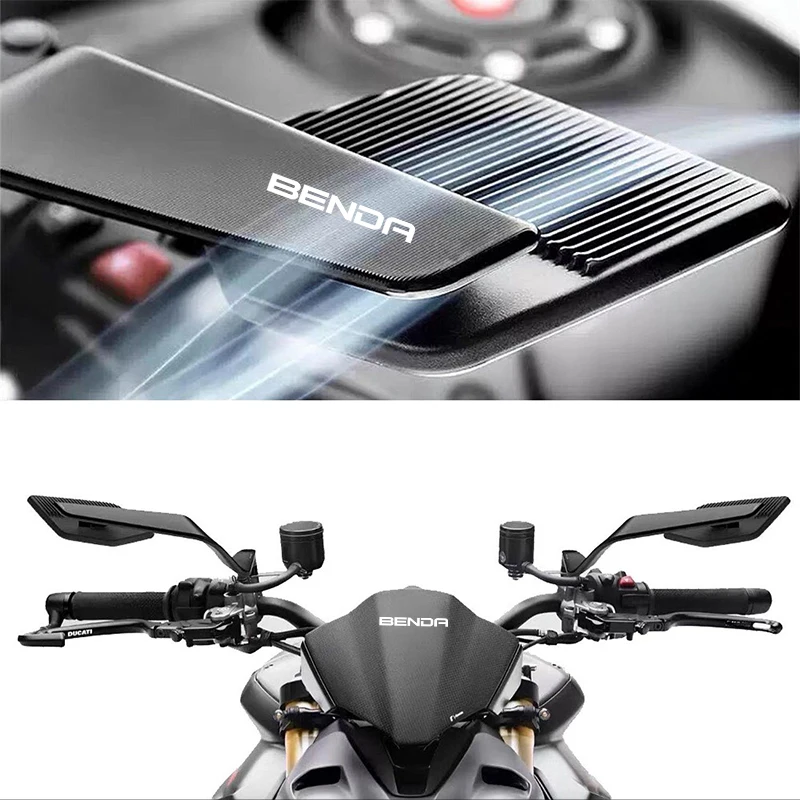 

Motorcycle Folding Wind Wing Aluminum Alloy Side Rearview Mirror For BENDA Chinchilla 300 450 LFS700 LFC700 BD400 BD500 LFC