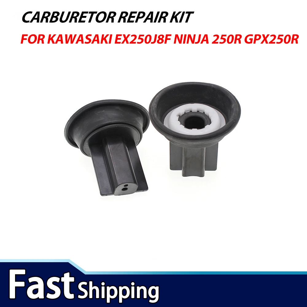 

2 PCS For Kawasaki EX250J8F Ninja 250R GPX250R Carburetor Repair Kit Diaphragm Slider