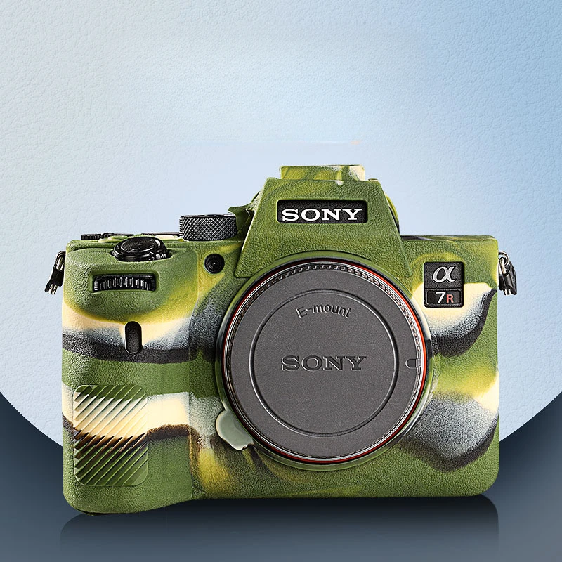 Camera Protective Cover for Sony A74 A7R4 Silicone Case Dustproof Anti-Collision Litchi Pattern