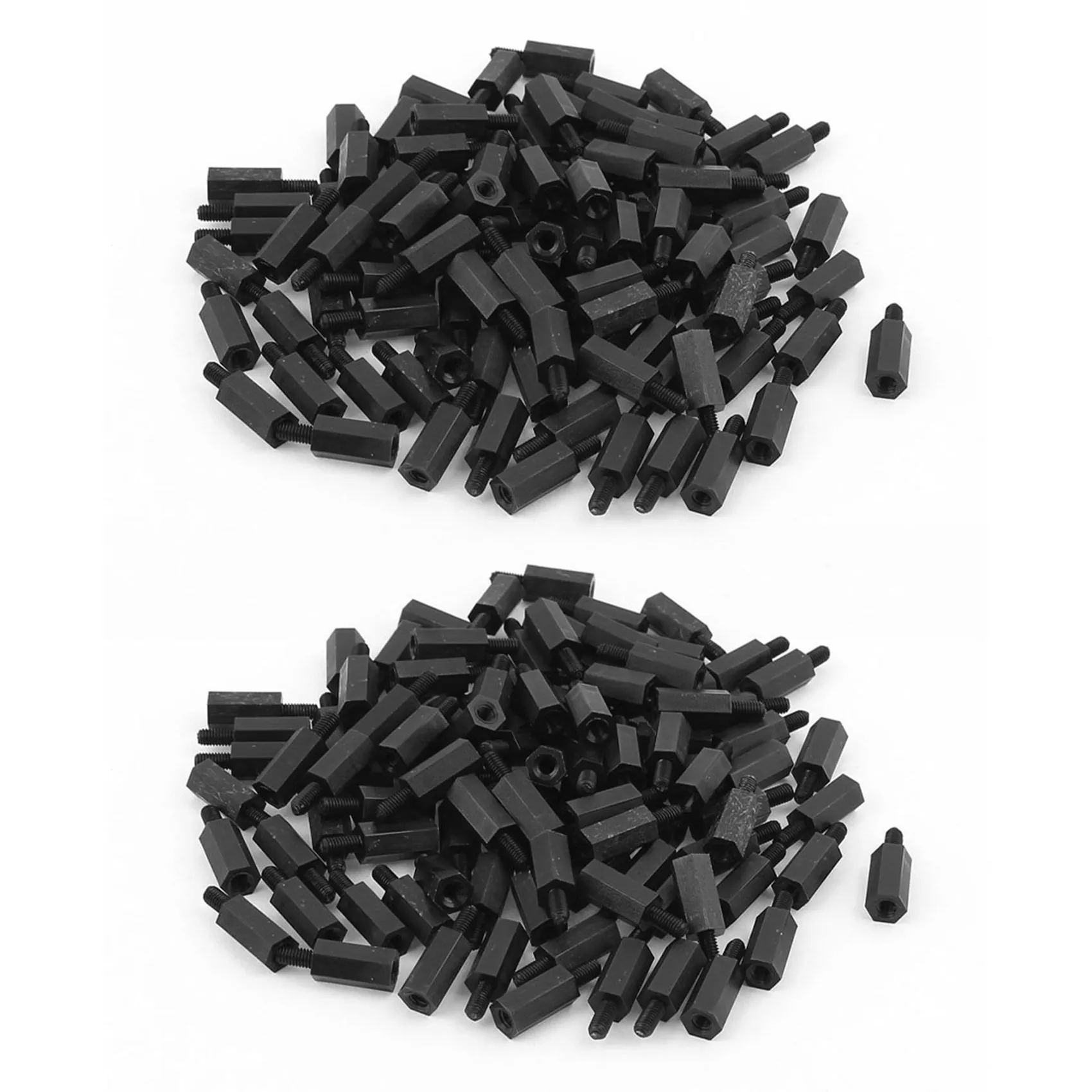 ABLQ 200Pcs M3 12Mm+6Mm Nylon Spacer Hex Stand-Off Pillar For Motherboard