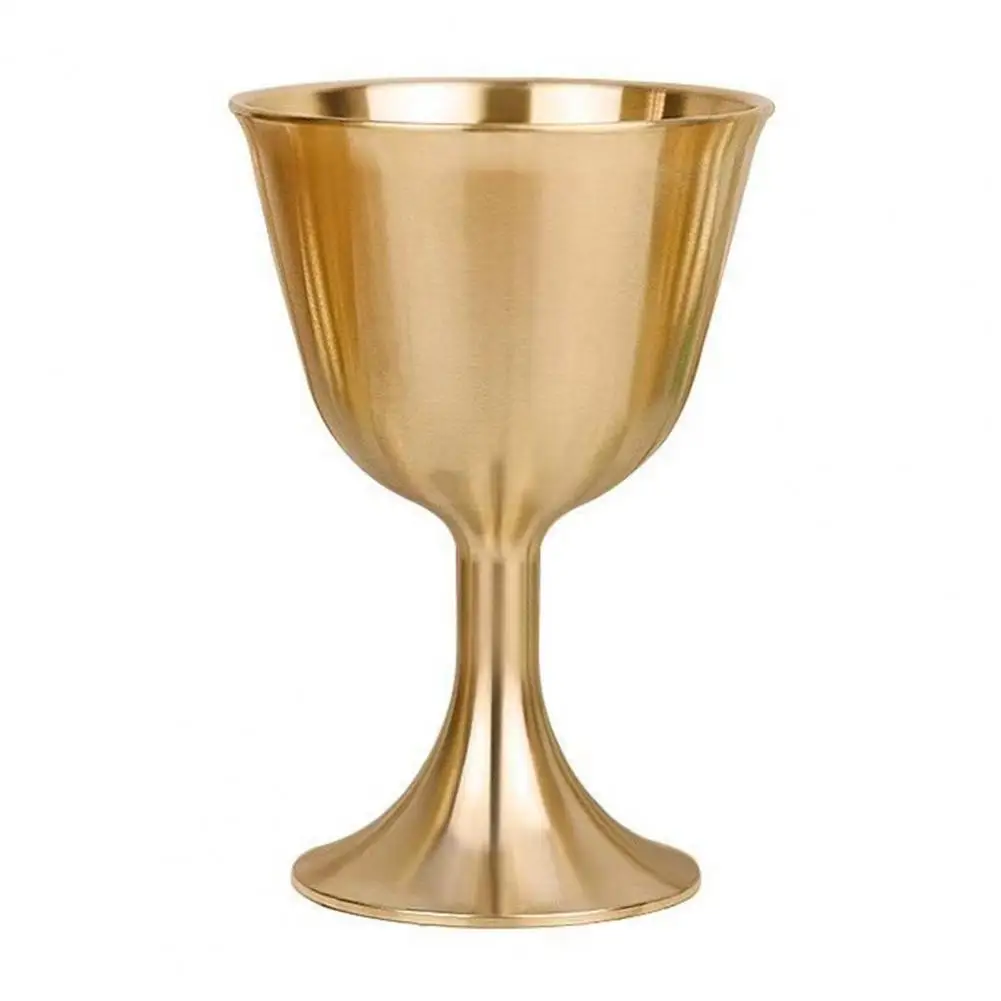 1 Pc Retro Style Wine Glass Gloss Copper Brass Goblet Corrosion Resistant Drinking Liquor Tumbler Cocktail Cup Bar Accessories