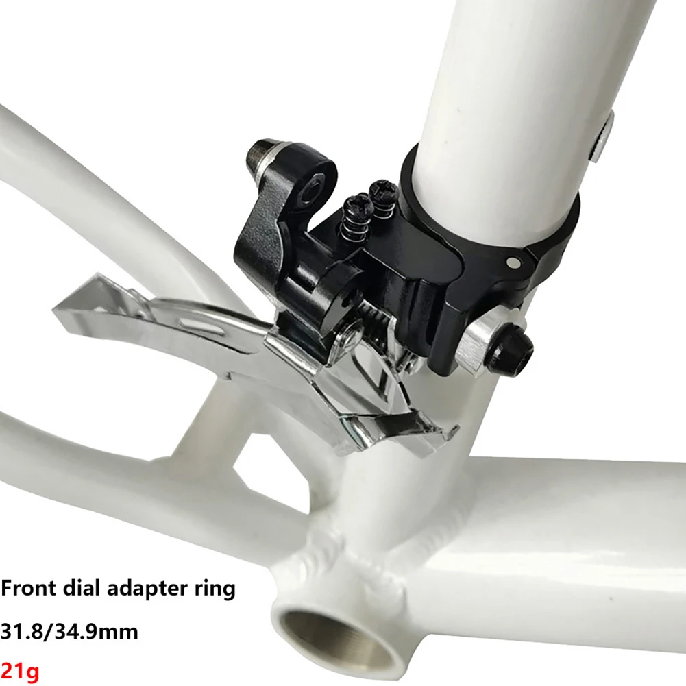 1 Pcs Gear Front Derailleur Clamp 31.8/34.9mm Aluminum Alloy High Performance Adjustable Front Derailleur Adapter Clip