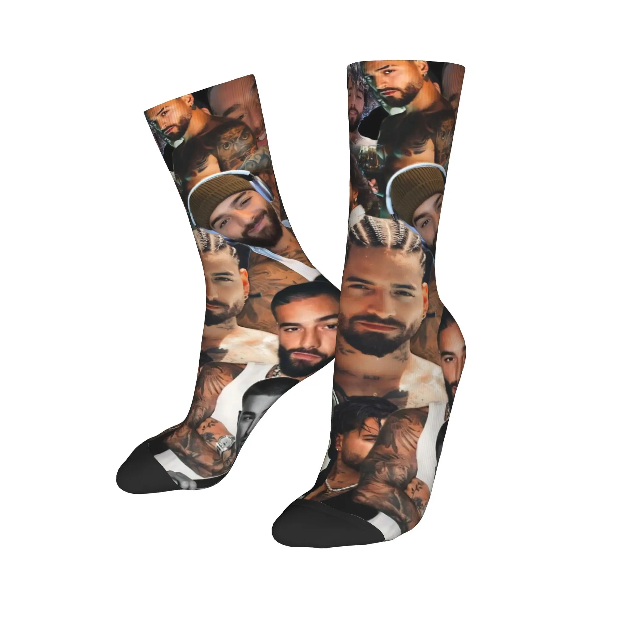 Maluma Rapper Socks  Design Stockings Anti Slip Couple Socks Soft Winter Leisure Climbing Socks