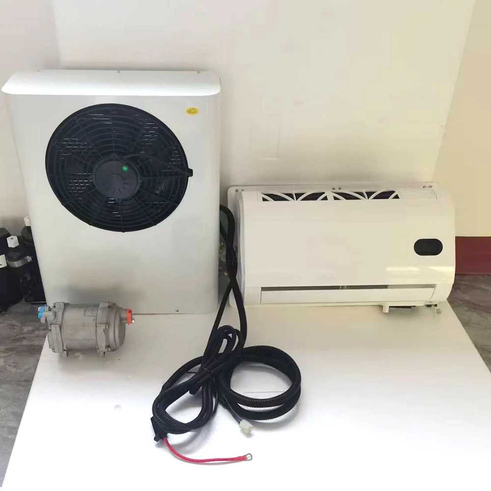 شبه فان تيار مستمر 24 فولت 12 فولت وقوف السيارات برودة شاحنة مكيفات الهواء قافلة مكيف الهواء 12 فولت #1