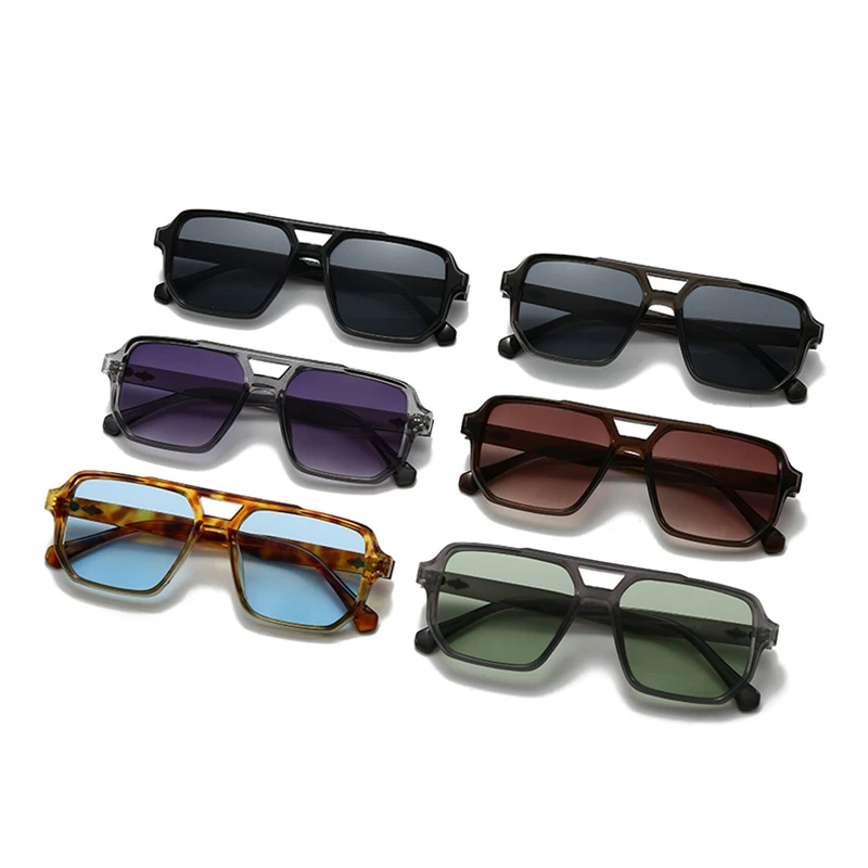 SO & EI Ins شعبية موضة مربع النظارات الشمسية الرجال التدرج ظلال UV400 خمر المسامير النساء تتجه نظارات شمسية زرقاء خضراء